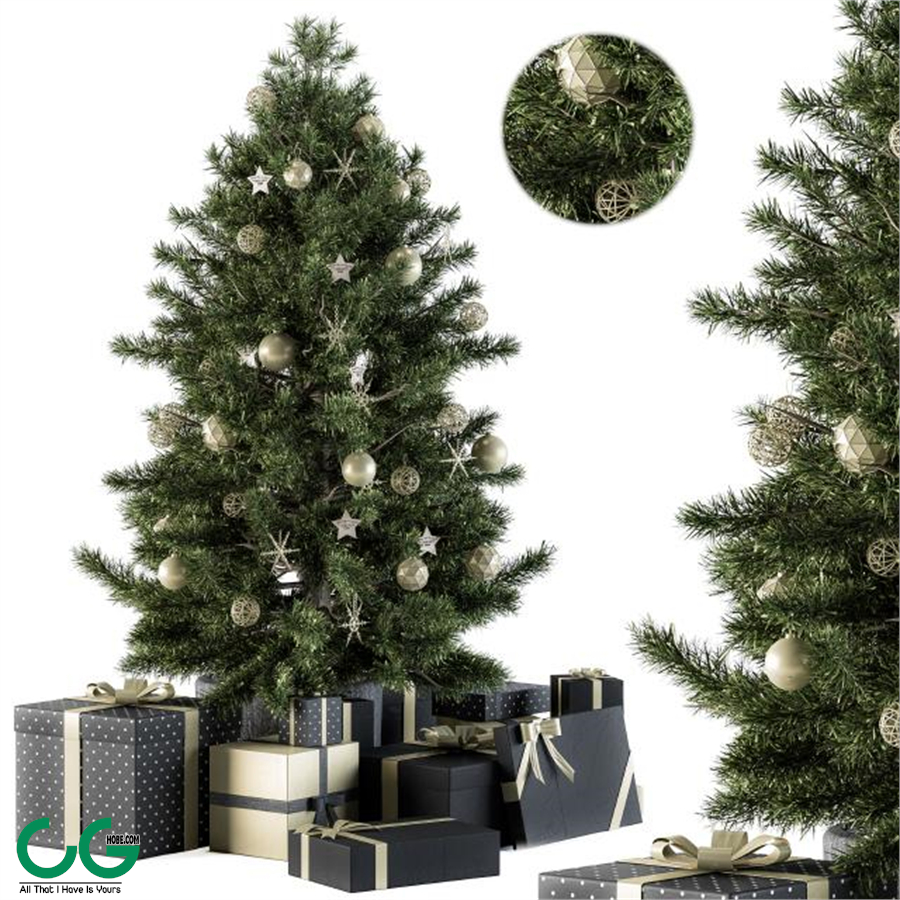 Christmas Decoration 07 - Christmas green Tree with Gift